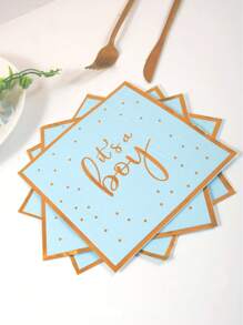 20pcs It's A Boy Napkins Disposable Baby Shower Napkins For Boy Baby Shower Paper Beverage Napkins Baby Boy Shower Party Decorations For Gender Reveal