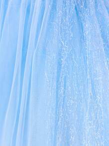 Blue Jewels Lace Trim Tulle Princess Dress For Young Girls - Multicolor - View 6