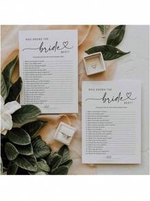 5/10/20Pcs Bridal Shower Games Who Knows The Bride Best Cards, Fun Activities For Weddings, Bridal Showers And Bachelorette Parties,Christmas - Multicolor - View 3