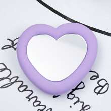 1 pieza Espejo de silicona con forma de corazón y soporte retráctil para teléfono con ventosa, conveniente para retoques de maquillaje, compatible con iPhone, Android, regalo para cumpleaños, familia y amigos, soporte y accesorios para teléfono