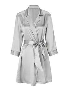 1pc Personalized Women's Sexy Satin Nightgowns, Nightgowns Bathrobes With Belt,Bride Bridesmaid Floral Robes, Wedding Party Robe Bridal Pyjamas,Bridal Party Robes,Monogram Nightgown,Custom Made Bridesmaid Gifts,Mother's Day Gifts,Wedding,Wedding Accessories,Bridesmaid Gifts - Multicolor - View 10