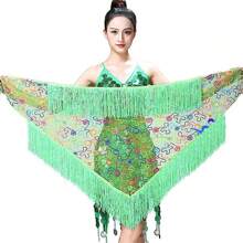 1pc Women Belly Dance Accessories Mesh Hip Scarf Triangle Long Tassel Women Waist Chain Sequin Stage Performance Belly Dance Waist Chain - Multicolor - View 16