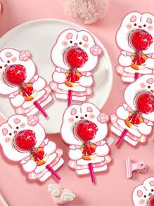 10/50pcs Cute Cartoon Flower Lollipop Decoration Paper Cards - Multicolor - View 5