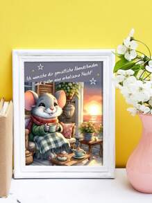 1 Set - Mouse Theme Cross-Stitch Painting Kit, DIY Thread Art Needlework Supplies, Mixed Color High-Quality Threads, 11CT Cross-Stitch Decorative Painting Design, Handmade Stress-Relief Gift, Complete Home Decor Embroidery Craft, Suitable For Entryway, Study, Bedroom Decoration, Frameless