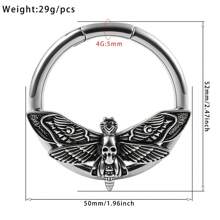 1 pieza Pesas para orejas con calaveras y mariposas para tapones perforados en el Body, túneles de piercing corporal de acero inoxidable para joyería corporal