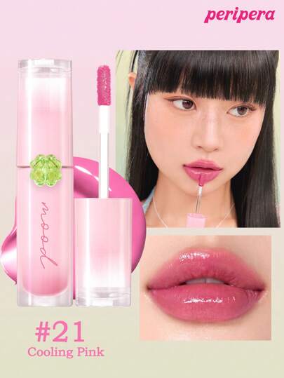 Peripera K-Beauty Ink Mood Glowy Tint，Water Bare Tint，Mirror Watery Lip Gloss，Glass Lip Gloss，丰盈，自然保湿，轻盈，提亮，持久显色，舒适不粘腻，适合戴口罩，不泛白，K-Beauty，韩国化妆品