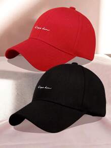 1顶时尚字母刺绣棒球帽，男女通用多功能户外休闲遮阳帽 - 棒球帽 - 查看 2