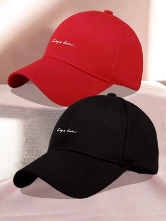 1 件时尚字母刺绣棒球帽，中性百搭户外休闲太阳帽