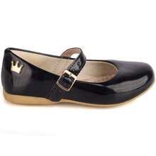 Baby Girl's Shoes, Comfortable, Patent Leather, Round Toe, Lightweight, Soft - الأسود - مشاهدة 2