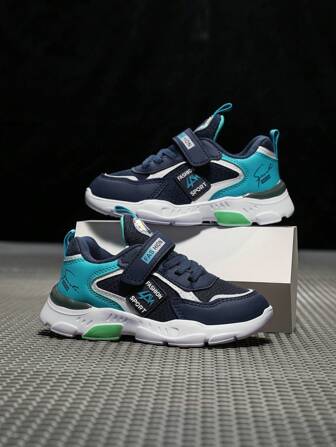 Children's Breathable Mesh Fabric Sports Shoes, Lightweight Casual Athletic Sneakers For Boys, Suitable For All Season, School And Campus Wear