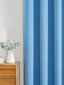 1pc Blackout Window Curtain - UV Protection, High Precision Polyester, Suitable For Living Room And Bedroom Decoration - Blue - View 4