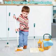 Colorful Children's Cleaning Set - Play House Cleaning Tool Kit With Dustpan, Broom, Bucket, Mop, Etc. Suitable As Birthday Gift For Boys And Girls, Housework Role Play, Imaginative Toy