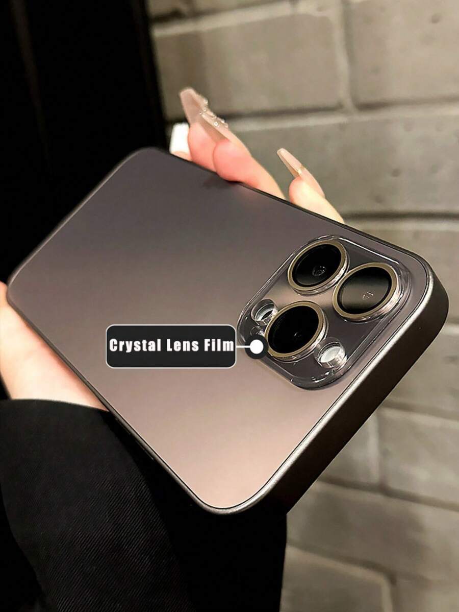 高端新款磨砂手机壳兼容iPhone 16 15 14 13 12 Pro Max轻奢高级钛原色防尘超火纯色AG玻璃二次钛金属保护套 - 鈦灰色 - 查看 1