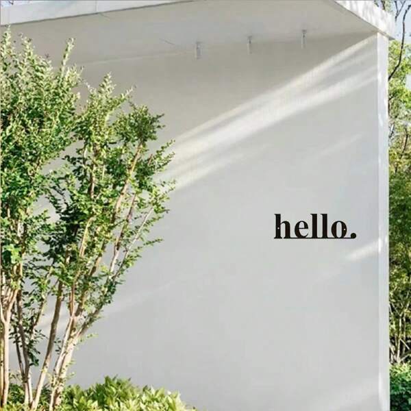 Arte de pared metálico con la palabra "Hola" - Letrero de bienvenida moderno para decoración del hogar y al aire libre, perfecto para bodas y Navidad, diseño vertical de letra y número