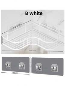Un estante de almacenamiento de esquina autoadhesivo que no requiere perforar agujeros. Es un estante de almacenamiento sin clavos adecuado para baños, cocinas y cuartos de lavado. Su capacidad de carga puede alcanzar aproximadamente 5 kilogramos. - Multicolor - Ver 15