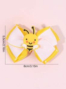 2pcs Girls Bee Bow Hair Clips, Rib Ribbon Hair Bows, Perfect Gifts For Girls, Hair Accessories