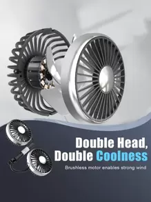 1pc USB Car Seat Fan, Dual-Head Car Seat Cooler Fan, Auto Back Seat Fan, Adjustable LED Light, 3-Speed 360° Rotatable Car Vent Fan With Strong Airflow, Easy Installation, Providing Better Air Circulation, Silicone Hose Design, Suitable For Sedan SUV RV Truck - View 4