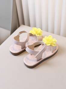 1 Pair Girls' Flat Sandals, Bohemian Style Minimalist Summer Slippers