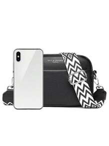 Bolsa de Ombro Fashionista Feminina de Couro Genuíno 100% Macio, de Luxo, Cor Sólida em Couro Bovino, Bolsa Tiracolo Feminina Elegante