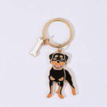 1 pieza Llavero de aleación con dije de perro mascota Rowena para hombres, anillo de llave de coche, mejor regalo para amigo, colgante para mochila