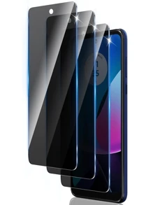 3Pcs Privacy Screen Protector Compatible With Samsung Galaxy & Moto , 9H Hardness,Scratch-Resistant, Anti Spy Anti Peeping, Case Friendly Tempered Glass For Realme OPPO OnePlus Mi Redmi Gift For Birthday, Family, Friends Anti-Spy, Phone Screen Protector, Phone Accessories - Black - View 1