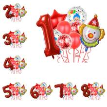 11 件马戏团气球套装、卡通小丑帽和气球主题生日派对装饰品 - 彩色 - 查看 1