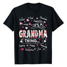It's A Grandma Thing Funny Sayings Cute Grandma Mothers Day T-Shirt Women's Plus Size Graphic Tee - Black - View 1