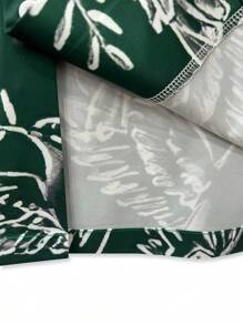 Men's Four-Way Stretch Shirt With Abstract Cross, Face, And Bird Prints, Green - 軍綠色 - 查看 6