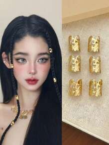 6 sztuk/zestaw Nile Princess Style Gold Tone Eleganckie spinki do włosów, egzotyczne akcesoria do włosów