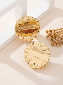 2 件优雅时尚纹理几何耳钉，适合女士日常佩戴