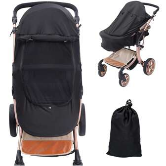 Cubierta de sombra para carriola de bebé, toldo de protección UV, sombrilla de sol para carriola, red mosquitera para carriola