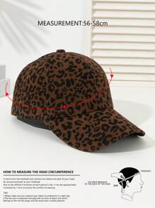 1pc Women's Leopard Print Stylish Sexy Baseball Cap, Leopard Print Casual Street, Party Cute, Made Of Polyester, No Decoration, Suitable For All Seasons