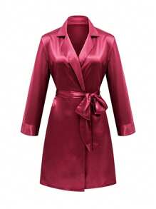 1pc Personalized Women's Sexy Satin Nightgowns, Nightgowns Bathrobes With Belt,Bride Bridesmaid Floral Robes, Wedding Party Robe Bridal Pyjamas,Bridal Party Robes,Monogram Nightgown,Custom Made Bridesmaid Gifts,Mother's Day Gifts,Wedding,Wedding Accessories,Bridesmaid Gifts - Multicolor - View 5