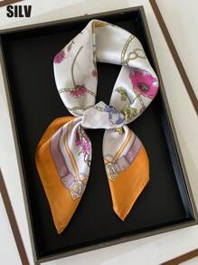 1pc Women's Fashionable And Fresh Printed Polyester Scarf ,Paisley Print Bohemian Bandana,Square Scarf Elegant Bandana,Hair Band,Head Band Ideal For Dressing Up Your Look Valentine's Day Valentines - 70 Satin - View 12