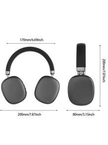 黑色无线耳机，带麦克风，强劲低音，记忆海绵耳罩，HiFi音质，轻巧可折叠，适合健身、看电视、旅行、居家办公等多种场合。 - 彩色 - 查看 4