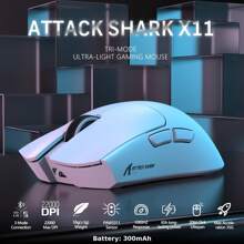 ATTACK SHARK ATTACK SHARK X11 Lightweight Wireless Gaming Mouse With RGB Charging Dock, Tri-Mode-2.4G/USB-C Wired/BT, 22K DPI, PAW3311 Optical Sensor, HUYU Switch, 5 Programmable Buttons For PC/