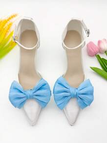 New Detachable Linen Bow Shoe Decorations Charms For High Heels & Sandals