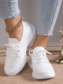 أحذية رياضية كاجوال جديدة مع ربطة، أحذية رياضية منفذة للهواء، أحذية جري أرضية ناعمة - مشاهدة 2