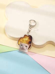 1 pieza Nuevo llavero de acrilico con diseño de gato famoso en internet, gato enojado con fuego en la cabeza/Gato hermano fresco/Gato bebé Baba/Gatito Oiiaioiiiai/Gato parlanchín/Gato tímido/Gato bailando/Gato feliz, accesorio de llavero con tema de animales lindos, decoración para mochila, encanto para bolso, accesorio para mochila escolar, colgante para bolso, regalo para amigos, accesorio para coche