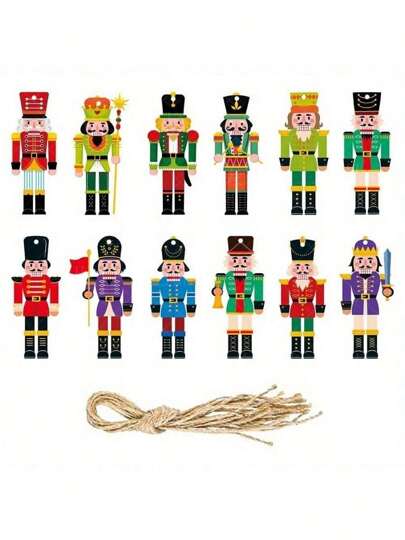 12/24pcs Christmas Nutcracker Decoration, Hanging Ornaments For Christmas Party, Christmas Tree Decor Home Decor Christmas Decorations Room Decor Winter Christmas Decorations Home Christmas Gifts Christmas Decor