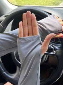 1 par de mangas longas unissex, mangas leves de proteção solar para ciclismo e direção, frescas e respiráveis