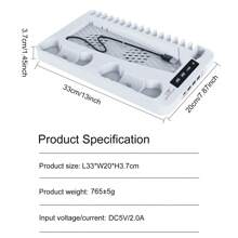 GAMINJA Disc/Digital Edition Console Cooling Stand With RGB Lights, Includes Dual Controller Charging Dock, Cooling Fan, Remote Control/Game Disc Storage, USB Hub, Headphone Hook