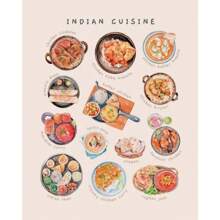 1 Stück Leinwandmalerei Wandkunst mit asiatischen Küchenthemen, chinesisches, japanisches, thailändisches Essen Küche, Esszimmer Restaurant Poster Dekoration ohne Rahmen - Verschiedenfarbig - Übersicht 24