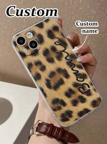 Personalized Leopard Print Transparent Painted Minimalist Anti-Drop Thick Phone Protective Case, Printed Design Compatible With IPhone 16/16 Pro Max, XR/7/8, IPhone 15 Pro Max, 12 Pro Max, 13 Pro Max, 14 Pro Max, 13, 14, 11, 12P, 14P, 11P, 12 Anti-Drop Soft Shell, Suitable For A134G, A22, A21S, A514G, A52, S22 Ultra, A335G, Suitable Compatible With Redmi 10, Redmi Note 114G, Redmi 11 Lite, A53, TPU A14/A23/S23 Ultra, S24, A14, A15, S23, A73, S25/S25 Ultra Redmi Phone Case