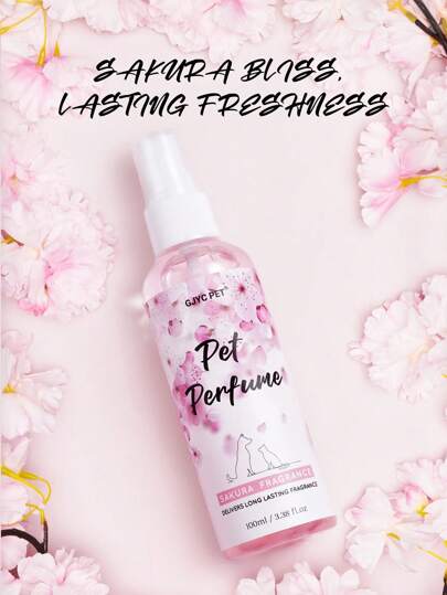 PETSIN Sakura Blossom Pet Perfume Spray - 3.38 Fl Oz, Long-Lasting Fragrance For Dogs & Cats, Deodorizing & Refreshing, Alcohol-Free
