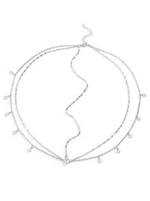 1pc Fashionable Bohemian Style Silver Tone Alloy Chain Rhinestone Pendant Headchain, Elegant Jewelry Suitable For Women Party, Festival & Daily Wear