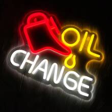 Oil Change Neon Sign Garage Car LED Signs For Wall Decor Automobile Repair Shop Man Cave Auto Room Workshop Garage Accessories USB Powered - Multi-color light - View 5