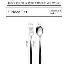 Portable Cutlery Set With Case & Bag, Cartoon Panda Travel Utensils, Portable Silverware Set For Work, 18/10 Stainless Steel Reusable Travel Cutlery Set, Fork And Spoon Chopsticks Set For Camping, School, Picnic, Gadgets, For Lunch Box,School Supplies