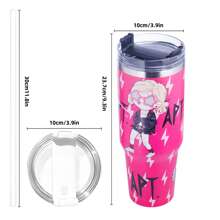 40 盎司不锈钢保温水瓶，适合 KPOP 粉丝，KPOP Idol Rose APT 粉色款水杯，轻巧，带盖和吸管，仅可手洗，适合旅行、户外活动和礼物，适合重大节日 - 彩色 - 查看 12