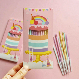 12pcs Straight Candles In Candy Colors, Birthday Party Cake Decorations, High Quality Rainbow Cake Decor, Suitable For Birthday, Party, Wedding, Festival Gifts Graduation